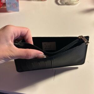 Black Wallet with Zip Closure